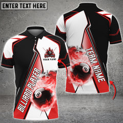 Maxcorners Billiards Flaming 8 Ball Pool Fire Personalized Name 3D Shirt (Multi Color Options)
