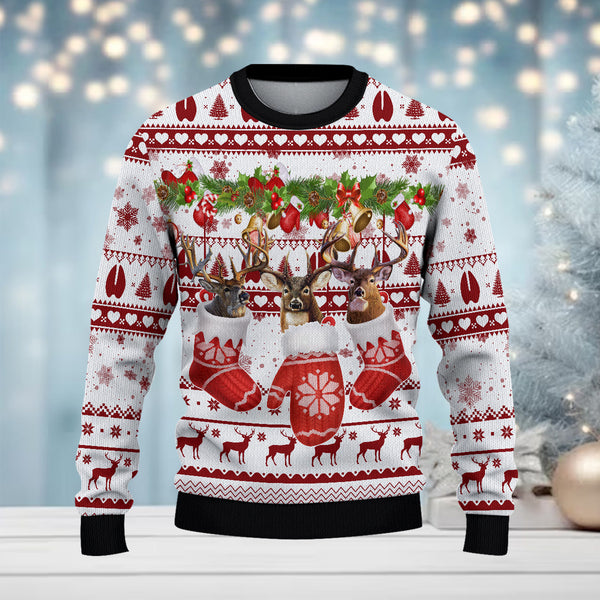 Maxcorners Hunting (Multi Animal Options) Bells Merry Christmas All Over Print Sweater