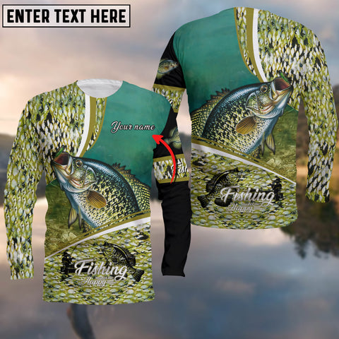 Maxcorners Customize Name Fishing Crappie Makes Me Happy 3D Shirts