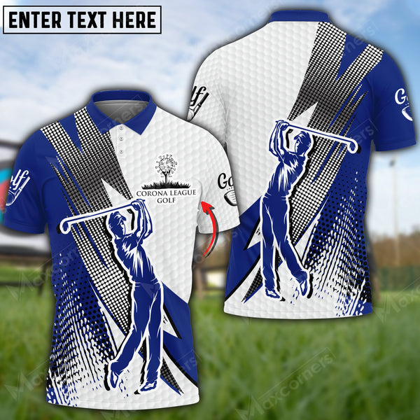 Maxcorners Golf Blue Lightning 3D Shirt KH