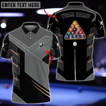Maxcorners Black And Gray Ball 8 Billiards Personalized Unisex Shirt