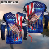 Maxcorners Fishing Flag America Crappie Customize Name 3D Shirts