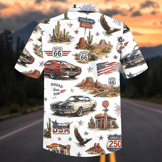 Maxcorners American Road Trip Car Hawaiian Shirt