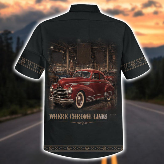 Maxcorners American Chrome Legends Car - Personalized Car Hawaiian Shirt