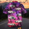 Maxcorners Personalized 1965 Ford Mustang Car Purple Sunset Hawaiian Shirt