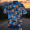 Maxcorners Personalized Formula 1 Racing Car Tropical Blue Hawaiian Shirt