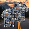 Maxcorners Personalized 1930s Antique Classic Car Blue Floral Grunge Hawaiian Shirt