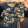 Maxcorners Personalized Classic Muscle Car Yellow Floral Tropical Hawaiian Shirt