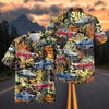 Maxcorners Personalized Classic Fastback Muscle Car Tropical Grunge Hawaiian Shirt