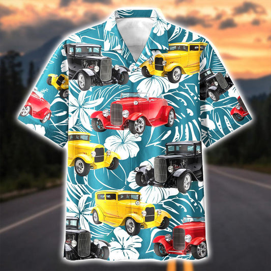 Maxcorners Classic Hot Rod Paradise – Custom Vintage Car Hawaiian Shirt
