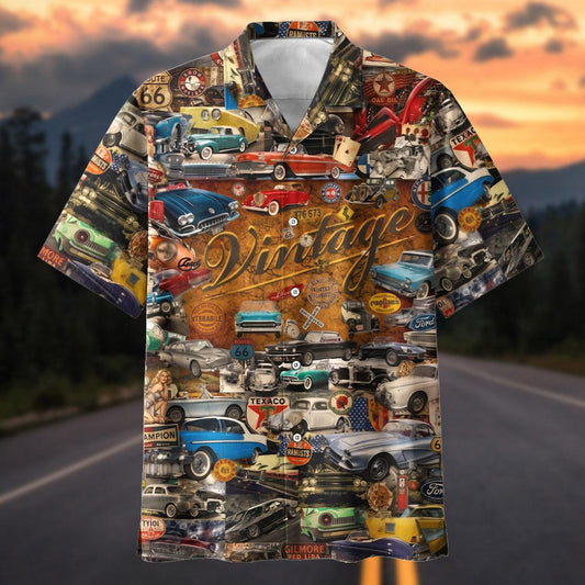 Maxcorners Vintage Chrome & Gasoline Hawaiian Shirt