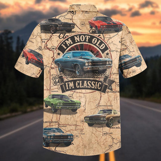 Maxcorners Personalized Classic Chevy Chevelle SS Route 66 All-Over Print Hawaiian Shirt