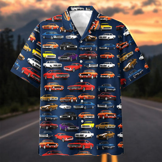 Maxcorners Vintage American Muscle Cars Hawaiian Shirt