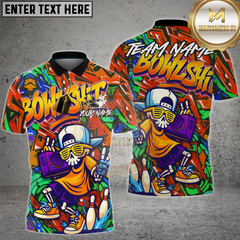 Maxcorners Bowling Shirt Urban Graffiti Cool Skeleton Multioptions Personalized Name, Team Name Unisex 3D Shirt (4 Colors) (Copy)