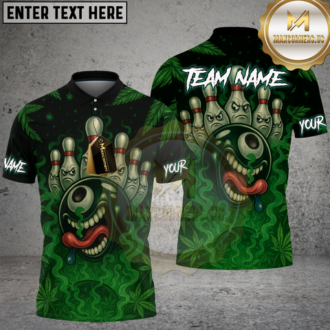 Maxcorners Bowling Shirt Crazy Smoking Bowling Ball Multioptions Personalized Name, Team Name Unisex 3D Shirt