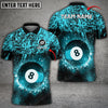 Maxcorners Billiard 8 Ball Ink Pattern Personalized Name 3D Shirt (Multi Color Options)