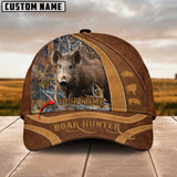 Maxcorners Hunting (Multi Animal Options) Camo Leather Pattern Personalized Hats