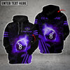 Maxcorners Billiards 8 Ball Flame Multicolor Option Customized Name 3D Hoodie