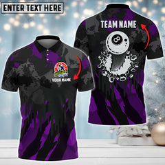 Maxcorners Billiards 8 Ball Personalized Name, Team Name 3D Shirt (Multi Color Options)