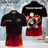 Maxcorners Billiards Beast Flame Pattern Personalized Name 3D Shirt (Multi Color Options)