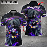 Maxcorners Billiards Reaper Fire Flag Pattern Personalized Name, Team Name Unisex Shirt ( 6 Colors )