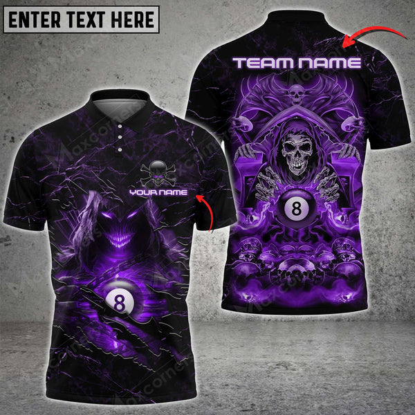 Maxcorners Billiards Fire Reaper Epic Art Personalized Name, Team Name Unisex Shirt ( 6 Colors )