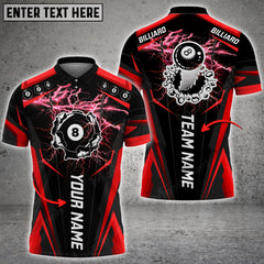 Maxcorners Billiard 8 Ball Crack Thunder Personalized Name 3D Shirt (Multi Color Options)