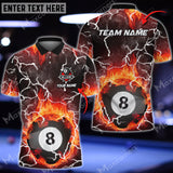 Maxcorners Billiards 8 Ball Fire Colorful Rays Of Light Premium Personalized Name, Team Name Unisex Shirt ( 6 Colors )
