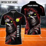 Maxcorners Tennis Ball Skull Reaper Multicolor Options Customized Name 3D Shirt ( 4 Colors )