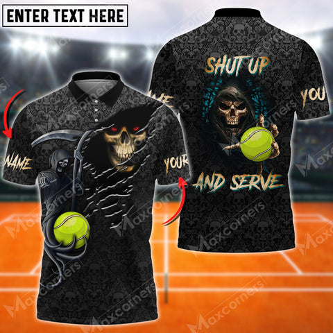 Maxcorners Tennis Reaper Multicolor Options Customized Name 3D Shirt