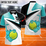 Maxcorners Tennis Fire Ball Line Pattern Multicolor Options Customized Name 3D Shirt ( 4 Colors )