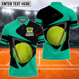 Maxcorners Tennis Line Art Multicolor Options Customized Name 3D Shirt ( 4 Colors )