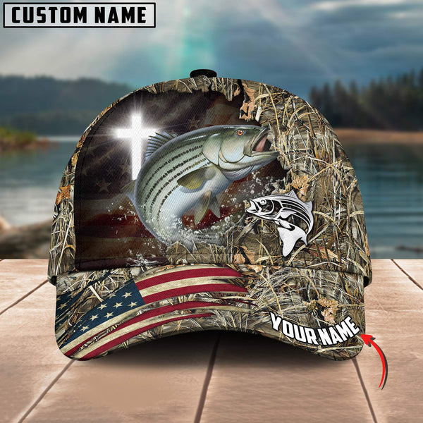 Maxcorners Personalized Premium Loralle Fishing Under God 3D Cap ( Large Mouth Bass, Walleye, Stripped Bass, Trout Fish, Catfish, Crappie, Salmon, Pike )