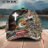 Maxcorners Personalized Premium Loralle Fishing Under God 3D Cap ( Large Mouth Bass, Walleye, Stripped Bass, Trout Fish, Catfish, Crappie, Salmon, Pike )