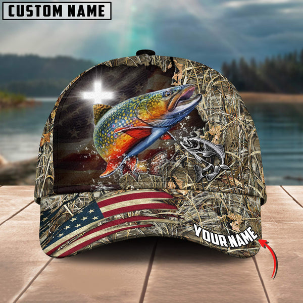 Maxcorners Personalized Premium Loralle Fishing Under God 3D Cap ( Large Mouth Bass, Walleye, Stripped Bass, Trout Fish, Catfish, Crappie, Salmon, Pike )