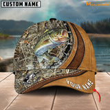 Maxcorners Personalized Cross America Leather Pattern Fishing 3D Cap ( Large Mouth Bass, Walleye, Stripped Bass, Trout Fish, Catfish, Crappie, Salmon, Pike )