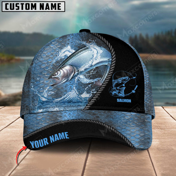 Maxcorners Personalized Camo Fishing 3D Cap ( Large Mouth Bass, Walleye, Stripped Bass, Trout Fish, Catfish, Crappie, Salmon, Pike )