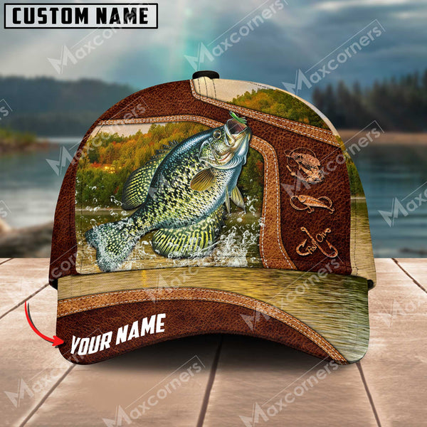 Maxcorners Personalized Fishing Premium Collab Artist Classic 3D Cap ( Large Mouth Bass, Walleye, Stripped Bass, Trout Fish, Catfish, Crappie, Salmon, Pike )