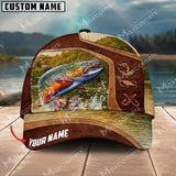 Maxcorners Personalized Fishing Premium Collab Artist Classic 3D Cap ( Large Mouth Bass, Walleye, Stripped Bass, Trout Fish, Catfish, Crappie, Salmon, Pike )