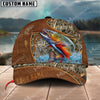 Maxcorners Personalized The Best Leather Pattern Fishing 3D Cap ( Large Mouth Bass, Walleye, Stripped Bass, Trout Fish, Catfish, Crappie, Salmon, Pike )