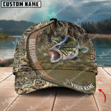 Maxcorners Personalized Grass Nature Fishing 3D Cap ( Large Mouth Bass, Walleye, Stripped Bass, Trout Fish, Catfish, Crappie, Salmon, Pike )