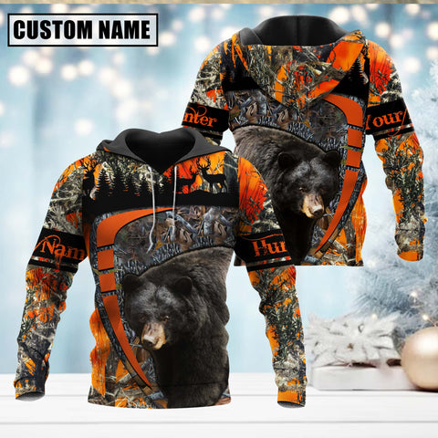 Maxcorners Bear Hunting Season Pattern Personalized Name 3D Shirt