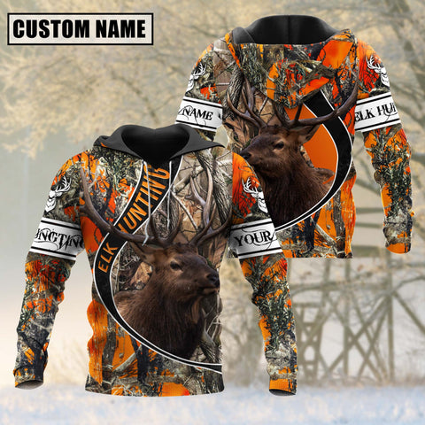 Maxcorners The Premium Elk Hunting Camo Personalized Name 3D Shirt