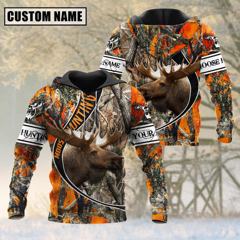 Maxcorners The Premium Moose Hunting Camo Personalized Name 3D Shirt