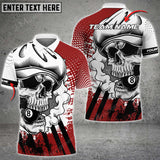 Maxcorners Billiards Skull Holding 8 Ball Personalized Name, Team Name Unisex Shirt ( 6 Colors )