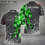 Maxcorners Billiards 8 Ball Fire Thunder Personalized Name, Team Name Unisex Shirt ( 6 Colors )