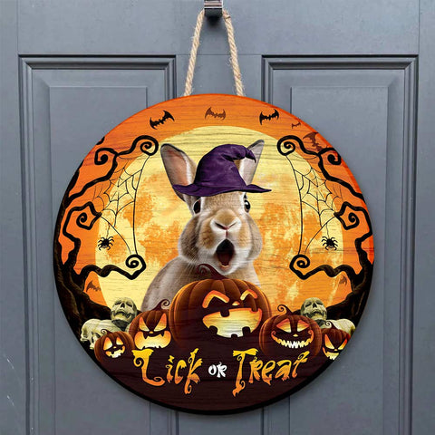 Maxcorners Rabbit Hunting Halloween Wooden Sign