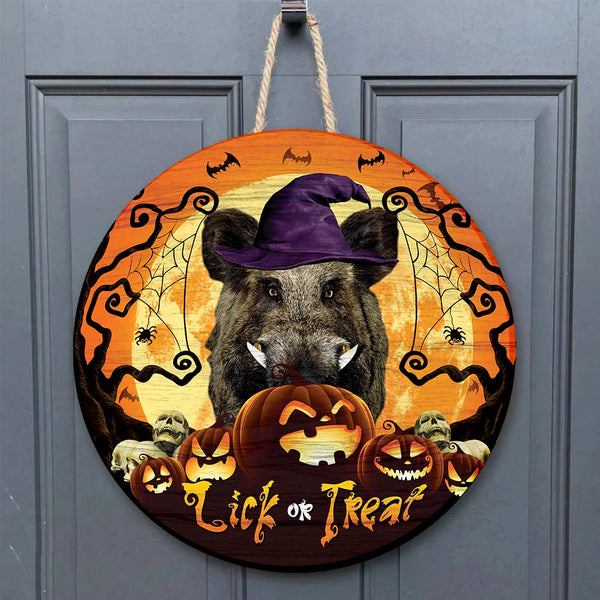 Maxcorners Boar Hunting Halloween Wooden Sign