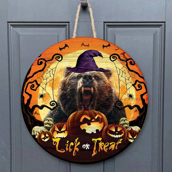 Maxcorners Bear Hunting Halloween Wooden Sign