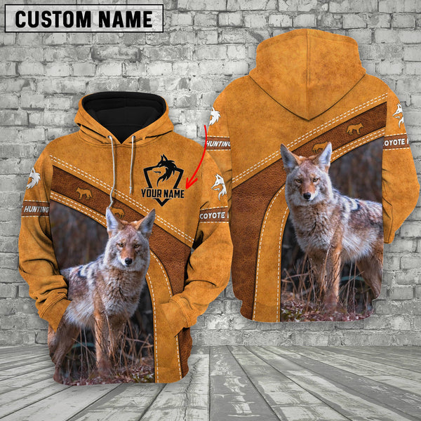 Maxcorners Custom Name Hunting Coyote Orange Style Shirt 3D All Over Printed Clothes